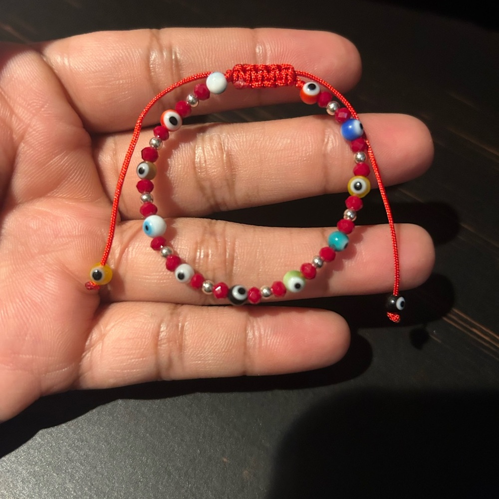 Colorful Evil Eye Beaded Bracelet for Kids 925